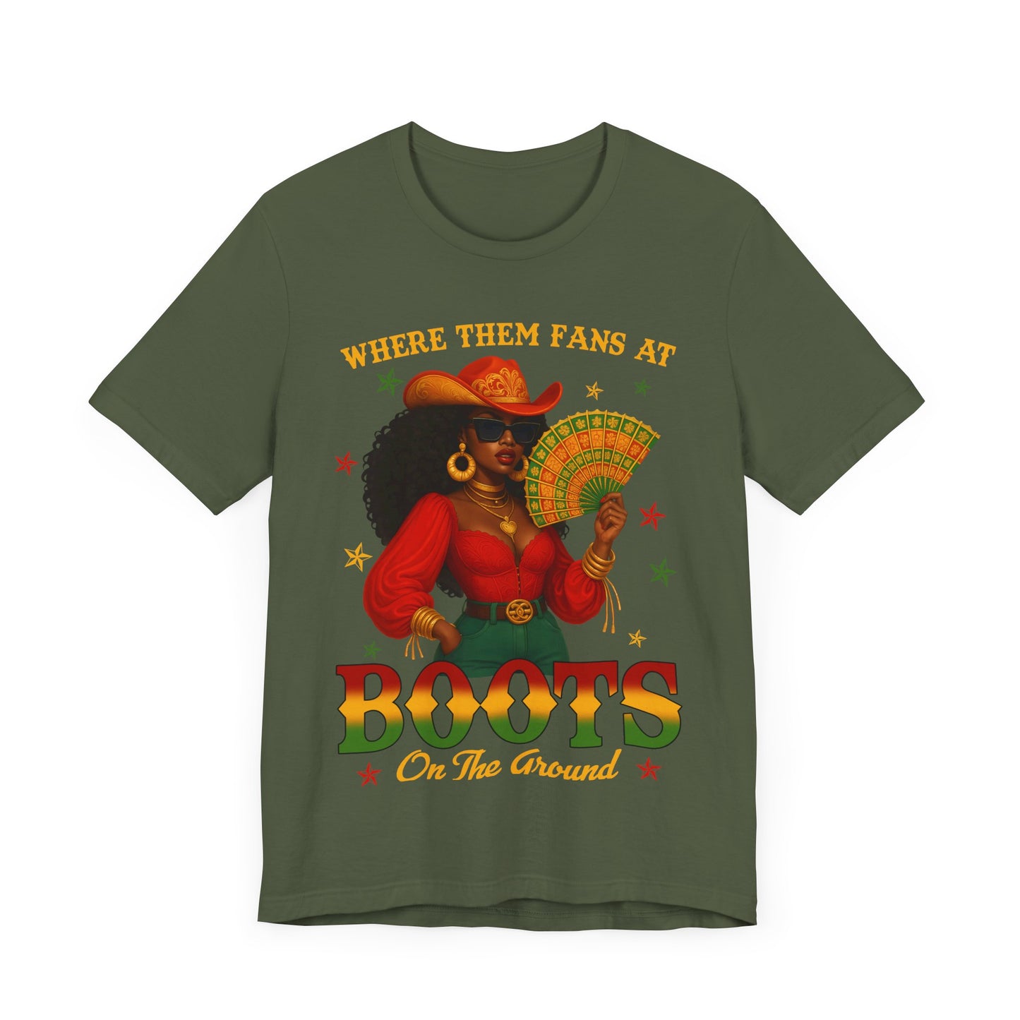 Where Them Fans At – BOOTS On The Ground Tee (Juneteenth Edition)