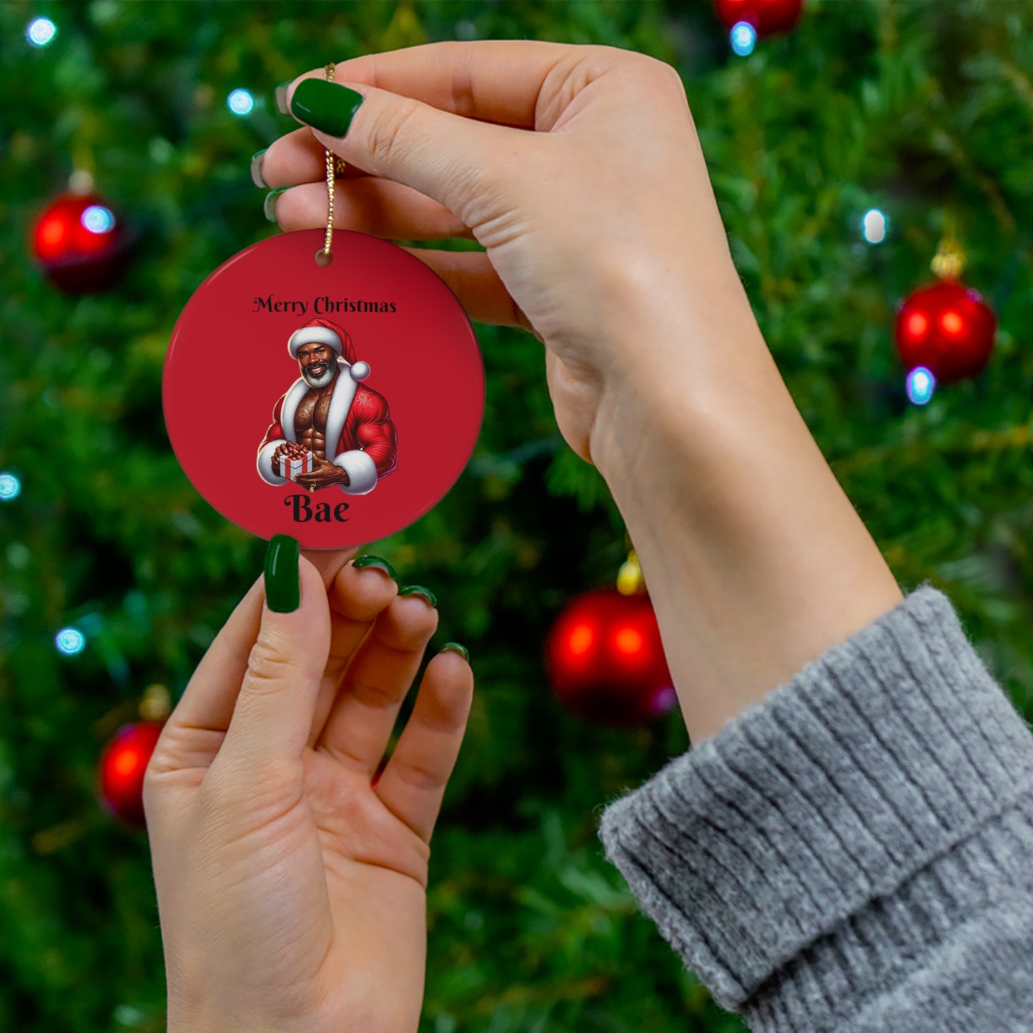 Merry Christmas Bae Ceramic Ornament, 1-Pack