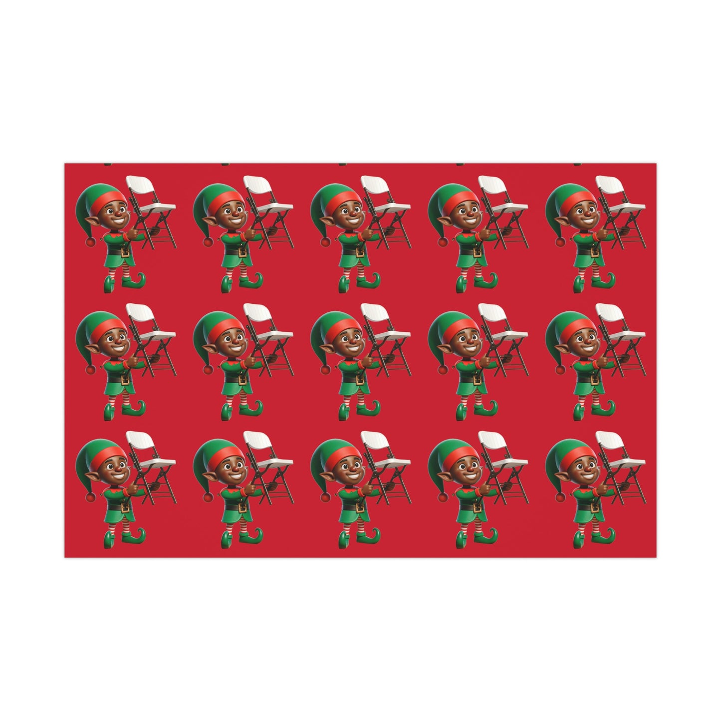 Folding Chair Elf Gift Wrap Papers