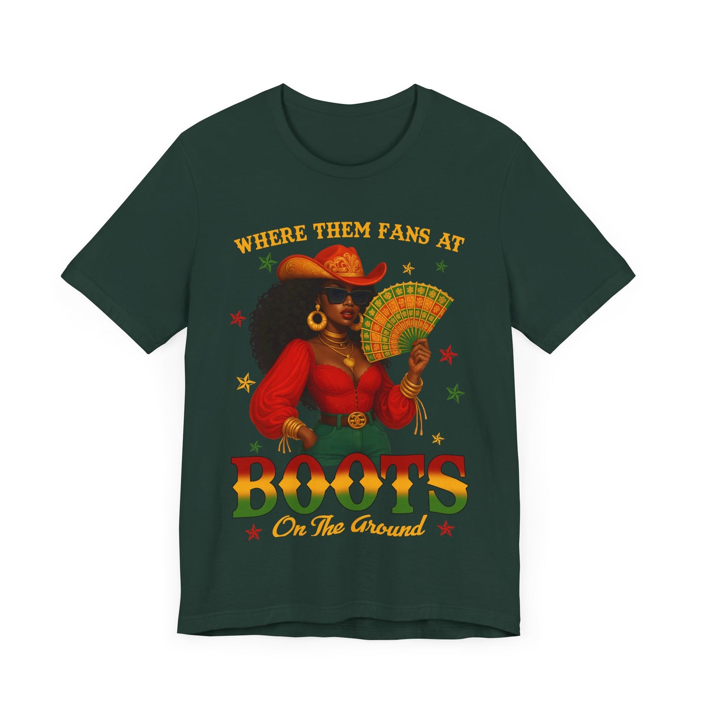 Where Them Fans At – BOOTS On The Ground Tee (Juneteenth Edition)