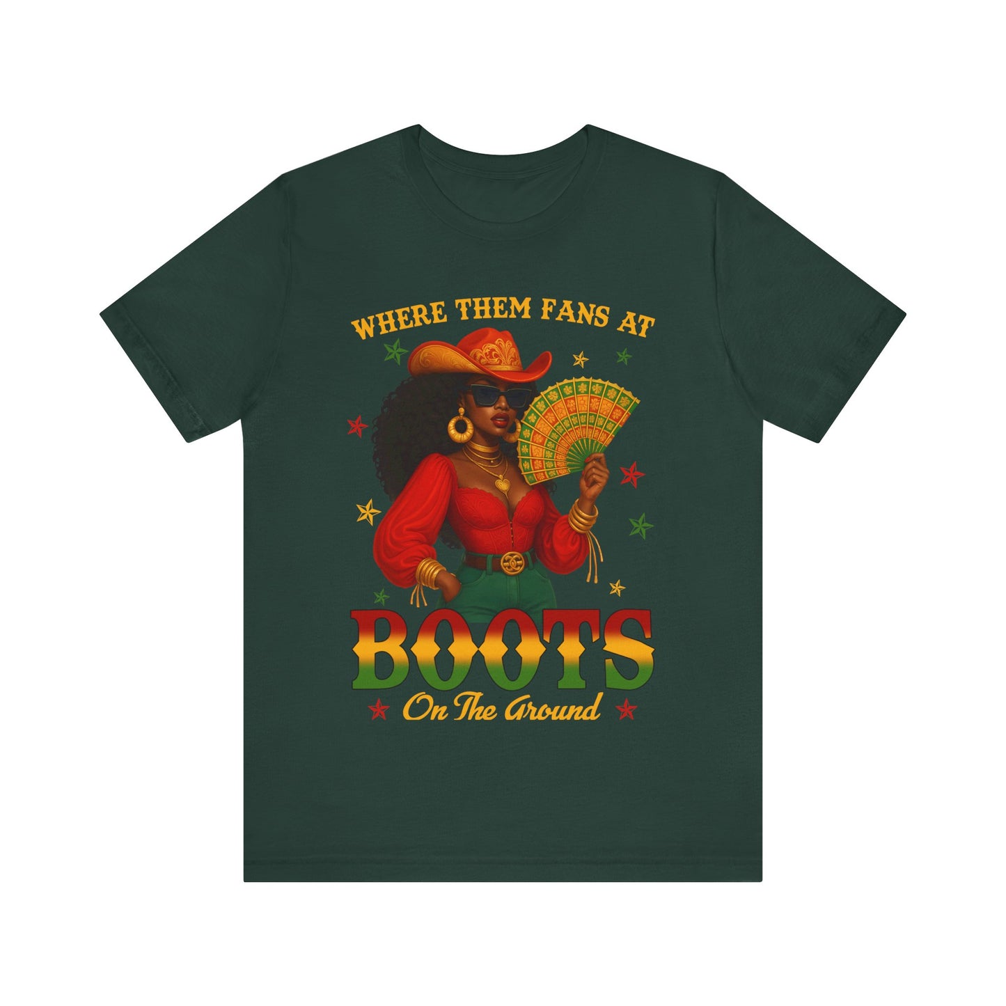 Where Them Fans At – BOOTS On The Ground Tee (Juneteenth Edition)