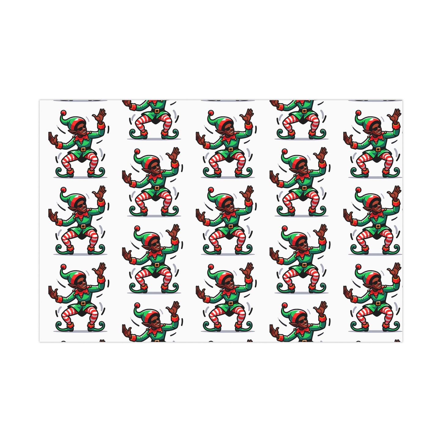 Dancing elf gift wrapping paper.
