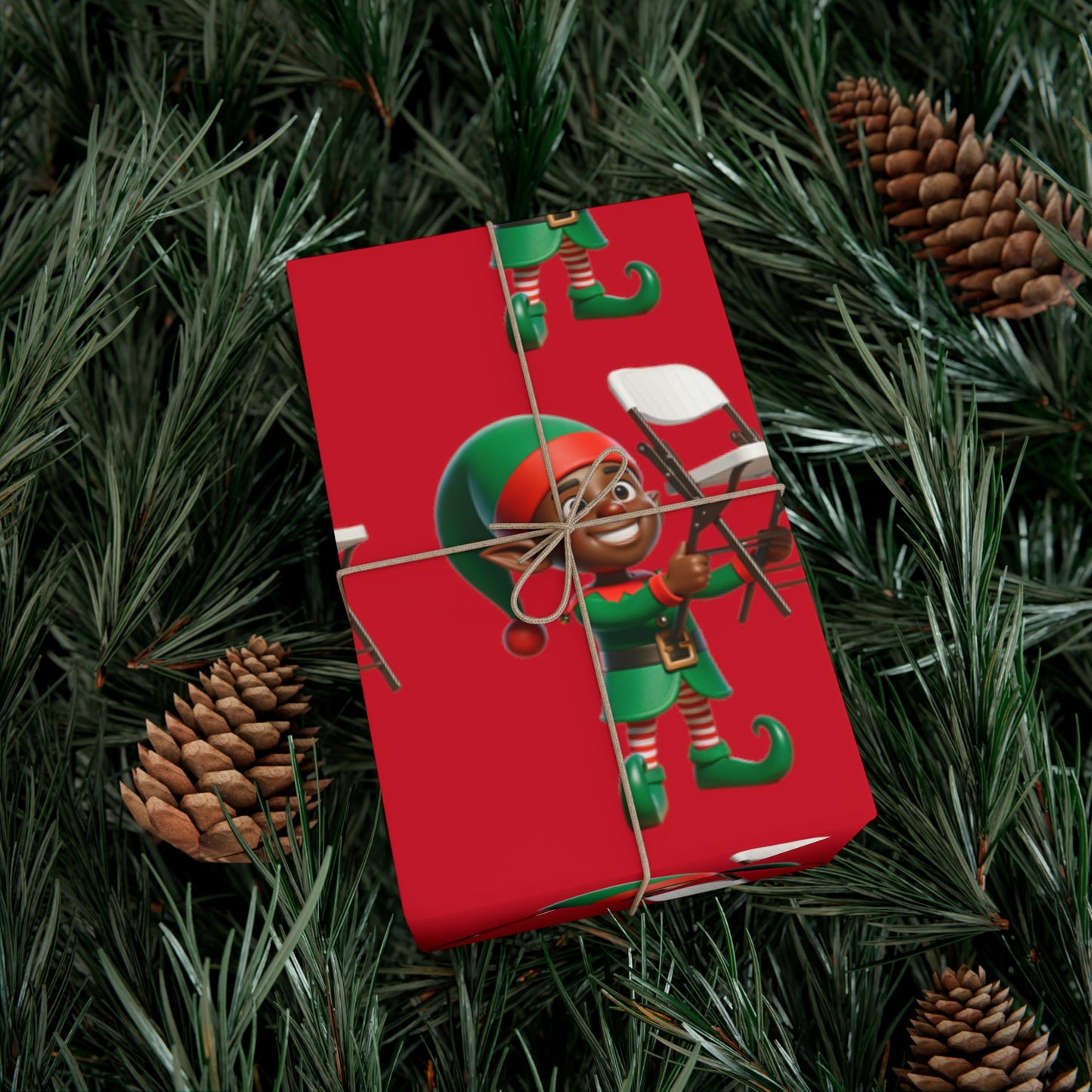 Folding Chair Elf Gift Wrap Papers